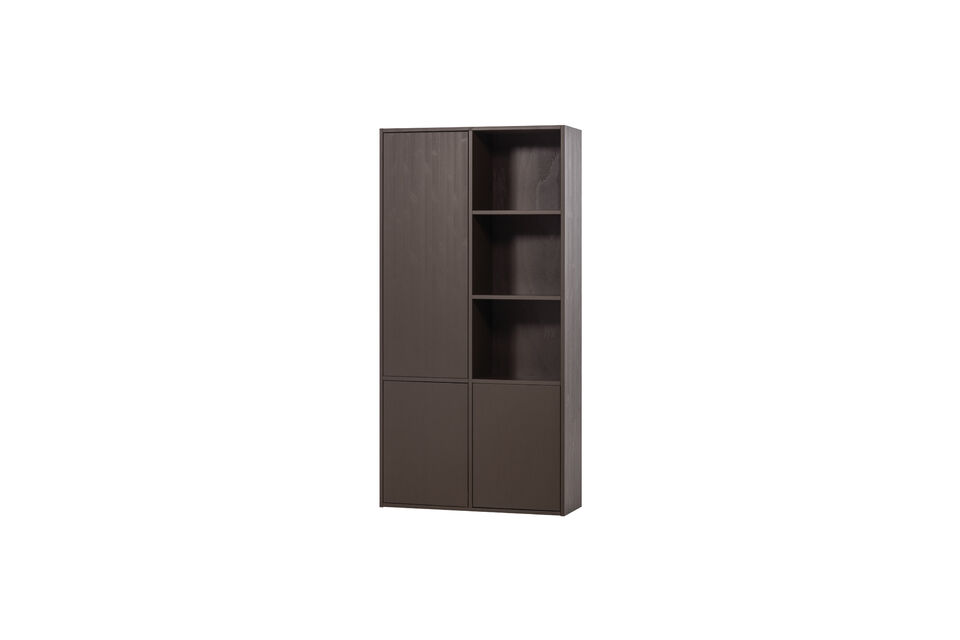 Armoire de rangement gauche 108 cm pin brun moyen MEGGY Woood