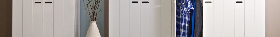 Mise en avant matière Armoire en bois blanc Connect