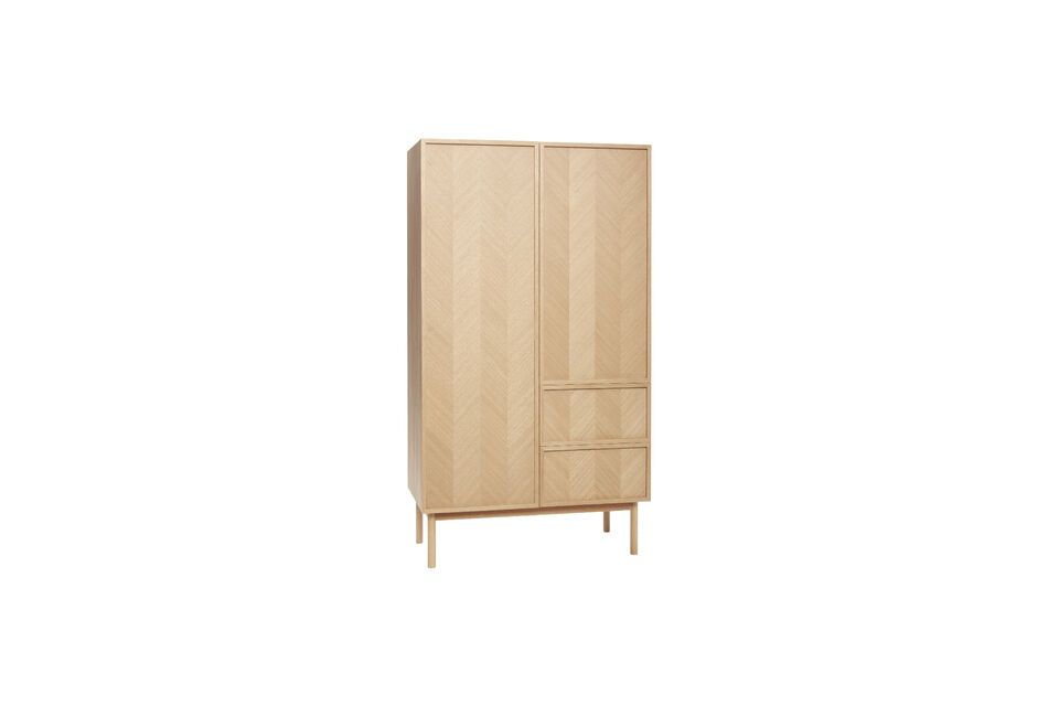 Armoire en placage de chêne clair Herringbone taille L Hübsch