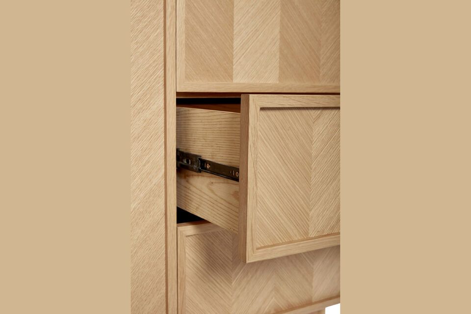 Armoire en placage de chêne clair Herringbone taille L - 5