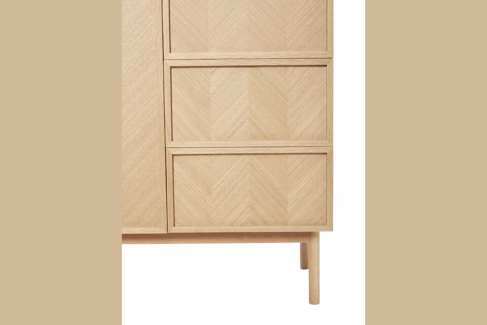 Armoire en placage de chêne clair Herringbone taille L - 7