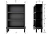 Miniature Armoire ouverte 160x107 cm Pin Noir Mat BONK 9
