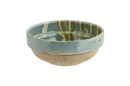 Artisan light blue earthenware bowl