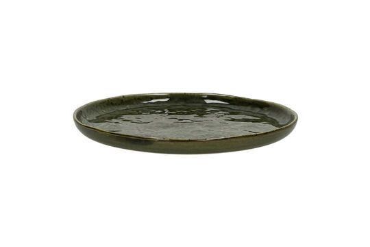 Assiette à dessert en grès vert foncé Spiro