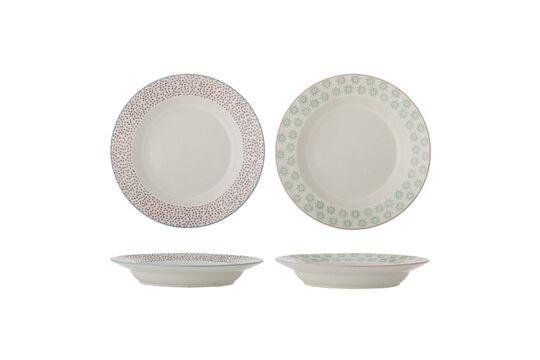 Assiette creuse D25 cm en grès multicolore Patrizia