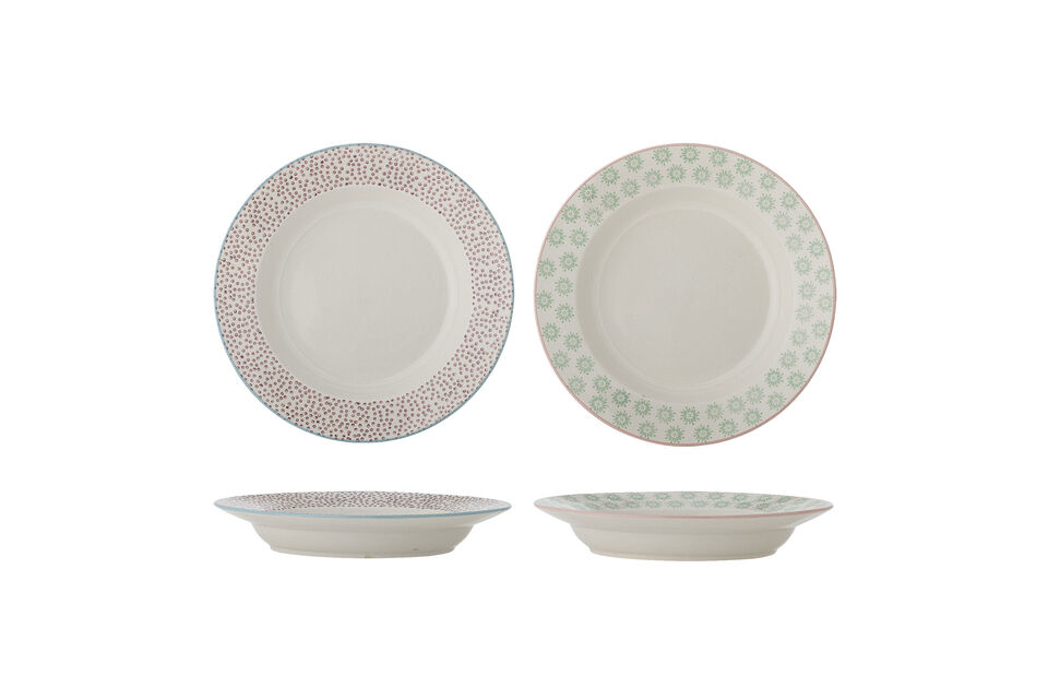 Assiette creuse D25 cm en grès multicolore Patrizia Bloomingville