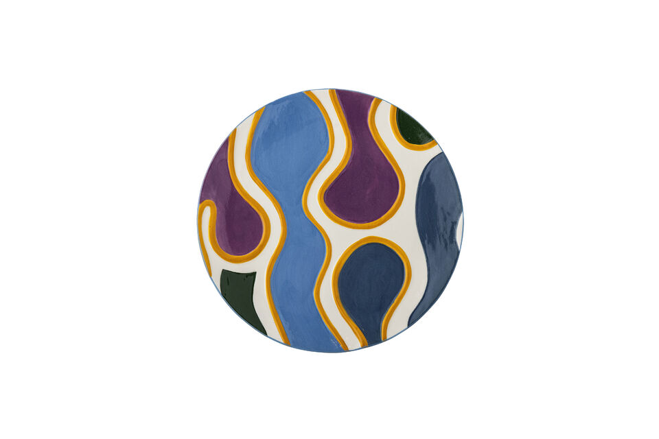Le design peint à la main est sublimé par des contours en relief qui accentuent le mouvement du