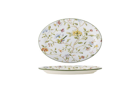 Assiette de service 35x25 cm en grès multicolore Bloomie Détouré