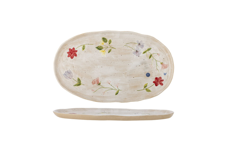 Assiette de service 42,5x25 cm en grès multicolore Camilla Marques