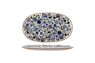 Assiette de service en grès multicolore Figuria
