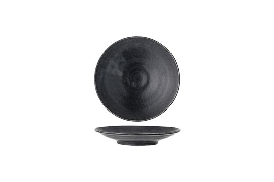 Assiette noire en porcelaine 16 cm Yoko Détouré