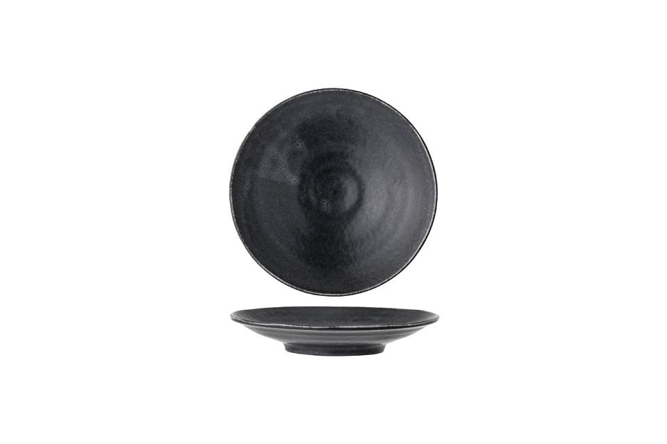 Assiette noire en porcelaine 16 cm Yoko Bloomingville