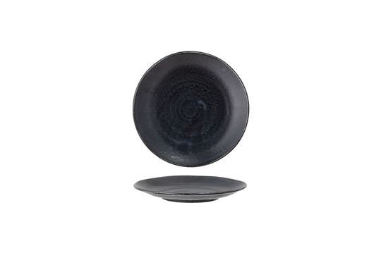 Assiette noire en porcelaine 24 cm Yoko Détouré