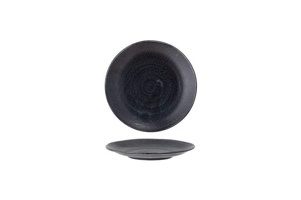 Assiette noire en porcelaine 24 cm Yoko Bloomingville