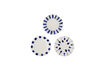 Miniature Assiette Ø22 cm lot de 3 en grès bleu Linora 1