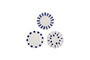 Miniature Assiette Ø22 cm lot de 3 en grès bleu Linora Détouré