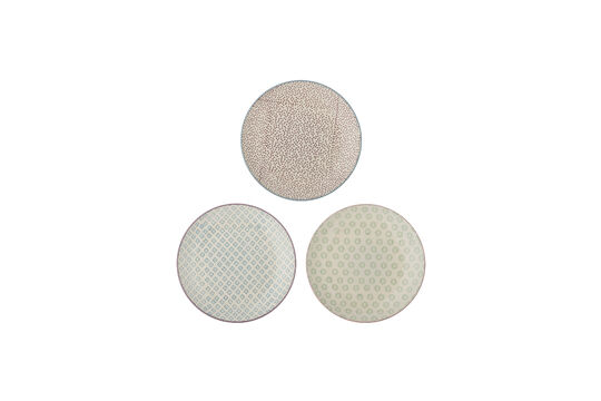 Assiettes lot de 3 en grès multicolore Patrizia