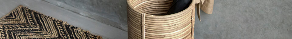 Materialbeschreibung Aufbewahrungskorb H 50 cm Rattan und Bambus Natur Bella