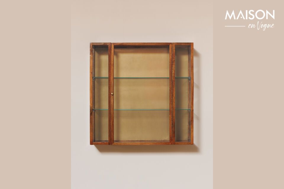 Azaria dark wood wall display case Chehoma