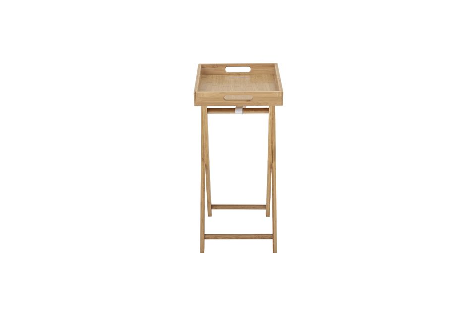 This bamboo pedestal table has a very organic and natural design