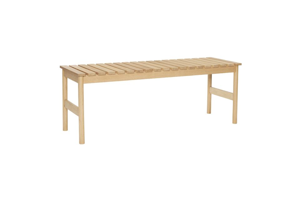 Banc 2 places en bois beige Nomade Hübsch