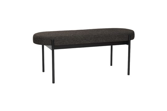 Banc 3 places en tissu gris foncé Klint