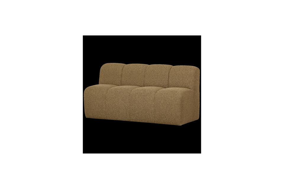 Banc à manger 164 cm dossier bouclé jaune/brun Mojo Woood