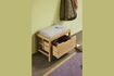 Miniature Banc avec rangement en bois et tissu gris Bifi 1