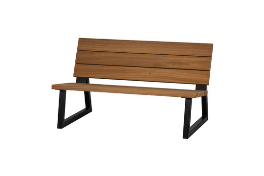 Banc de jardin 132 cm bois d'ayous et métal naturel Banco