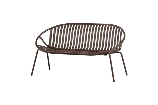 Banc de jardin 2 places polypropylène et métal violet/brun Bruce Détouré