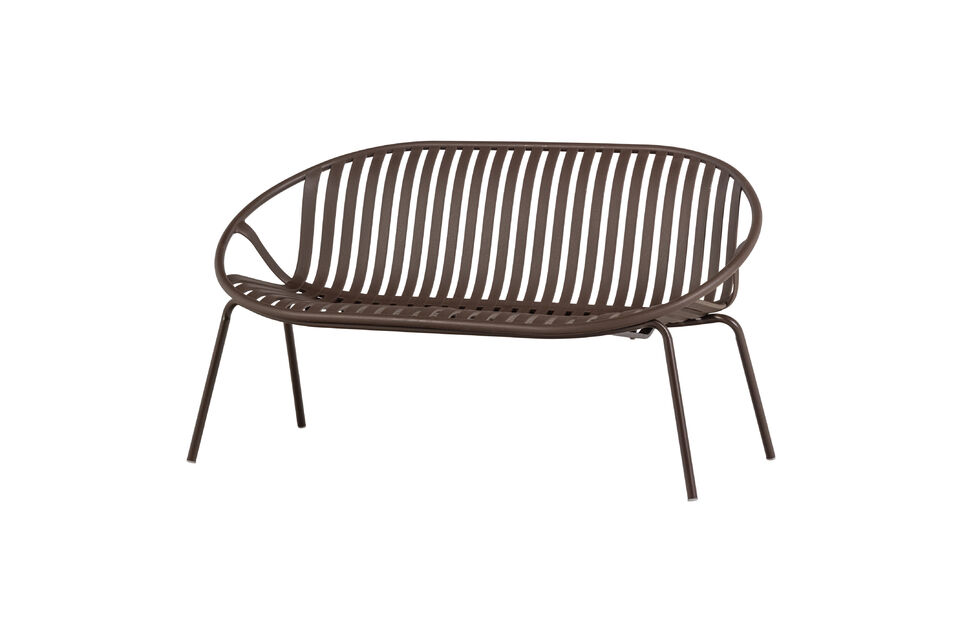 Banc de jardin 2 places polypropylène et métal violet/brun Bruce Woood