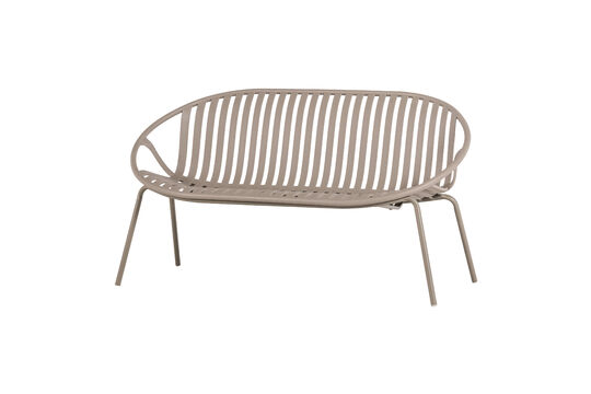 Banc de jardin 2 places PP/métal sable Bruce Détouré