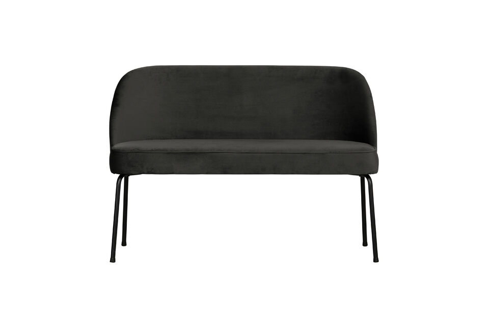 Banc de salle à manger 120 cm velours noir Vogue Woood