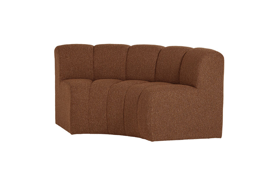 Banc de salle à manger dossier demi-cercle bouclé rouille Mojo Woood