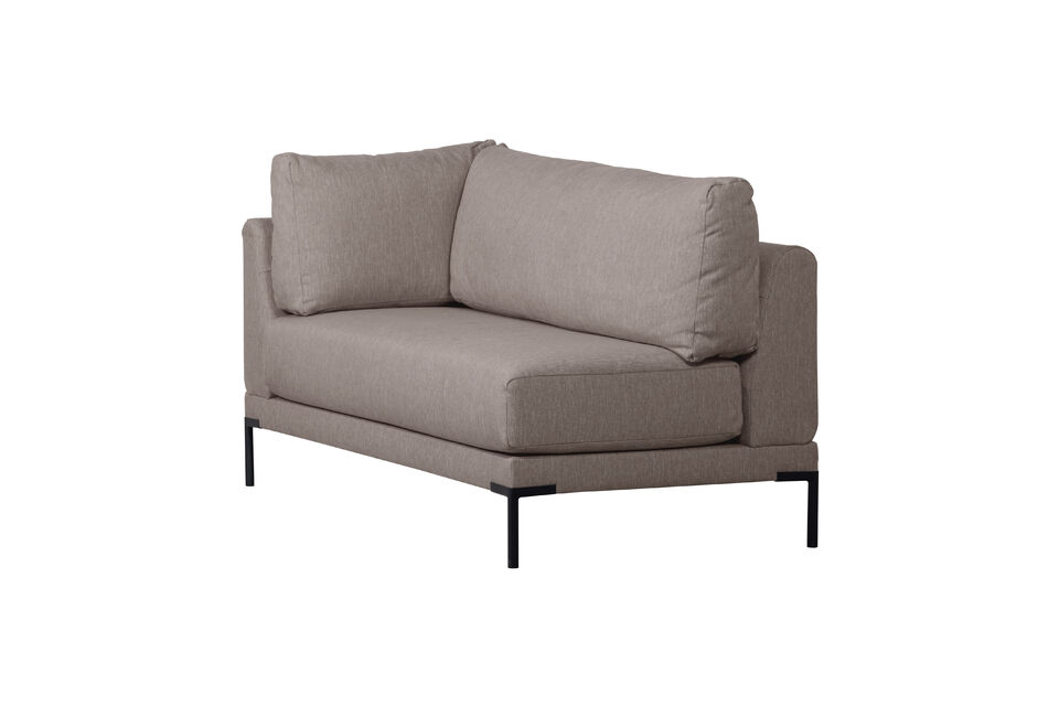 Banc de salle à manger élément d'angle droit tissu taupe Couple Vtwonen