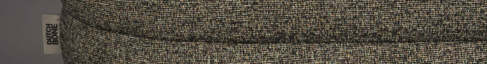 Mise en avant matière Banc en tissu chiné brun à pieds cylindriques Fern