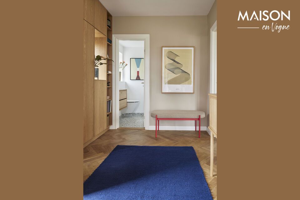 Banc en tissu et métal rouge Klint Hübsch