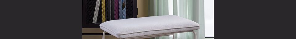 Mise en avant matière Banc en tissu gris Mist