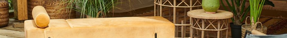 Mise en avant matière Banc en velours doré Maxi Gold