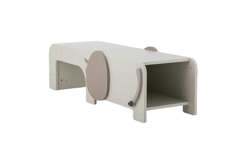 Banc L110 cm MDF gris Ferdinand - 3