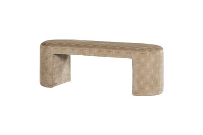 Banc rembourré 130 cm motif rayé naturel Jacob