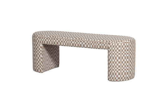 Banc rembourré motifs carreaux sable Jacob