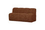 Miniatura Banco de comedor 164 cm con respaldo bouclé marrón óxido Mojo Clipped