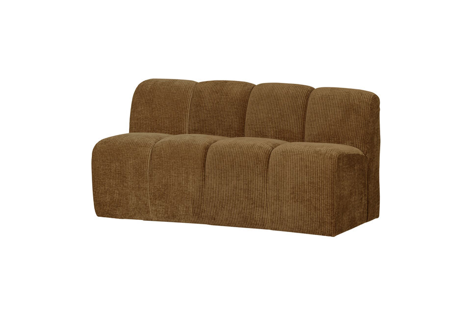 Banco de comedor 164 cm con respaldo tela de pana amarillo miel Mojo Woood