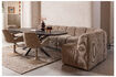 Miniatura Banco de comedor con respaldo 164 cm Tejido de pana Arena oscura MOJO 2