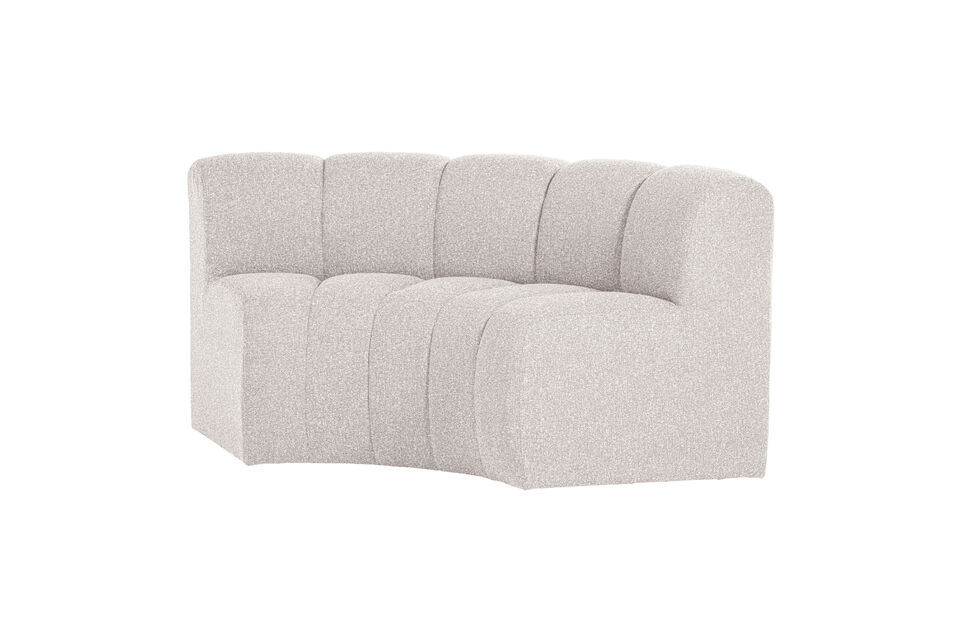 Banco de comedor respaldo semicircular bouclé crudo MOJO Woood