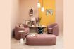 Miniature Banquette en tissu rose Marsala 4