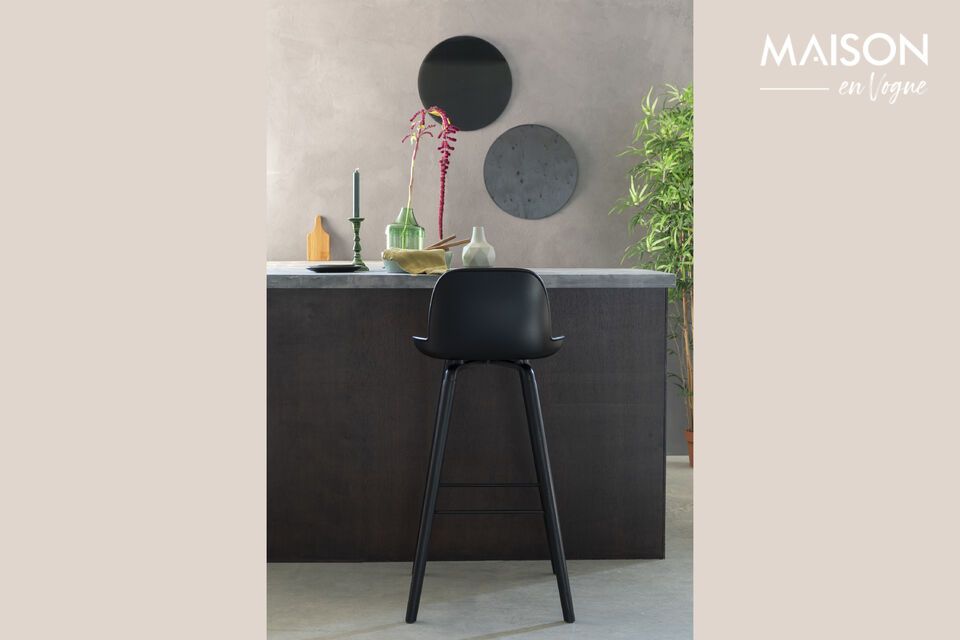 Discover the charm and elegance of timeless black with the Albert Kuip plastic bar chair