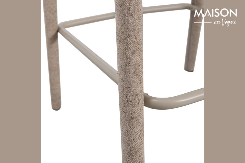 The fabric stands out due to the light color blend in the yarns