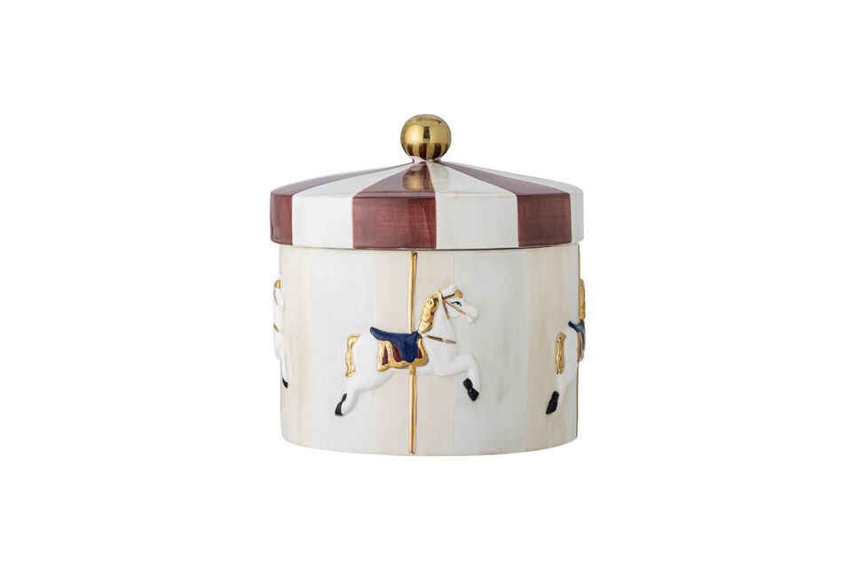 Barattolo con coperchio D19,5xH20,5 cm in gres multicolore Merry-go-round - 4